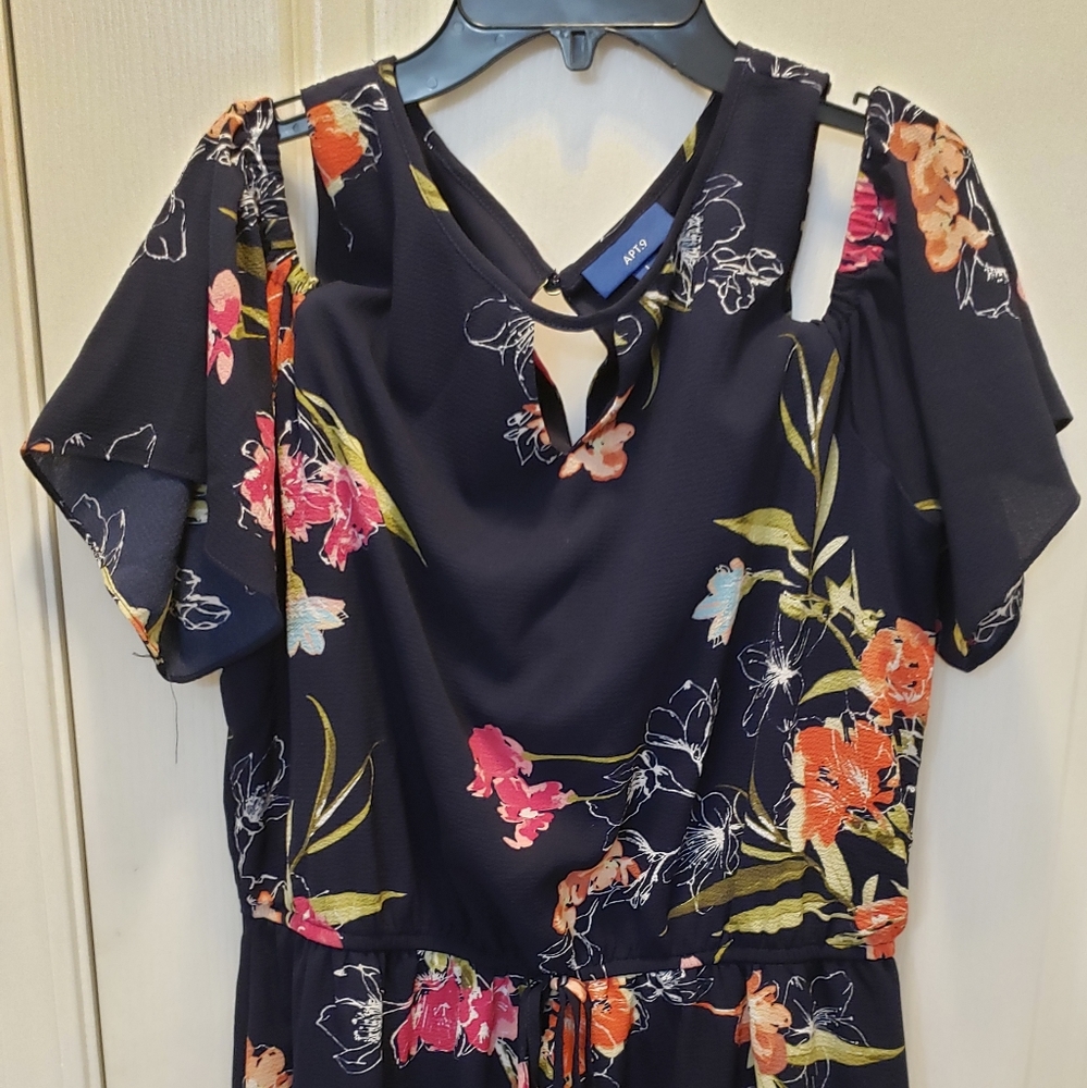 Blue Floral dress. Apt 9. Size L